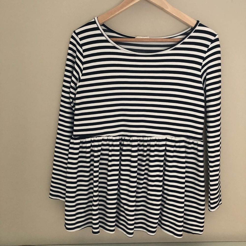 Flamingo Urban babydoll navy and white striped top